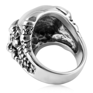 Yunnique – bague tête de mort pour hommes, en acier inoxydable argenté, design griffe de Dragon Punk, bijoux à la mode, cadeau - Product Image 4