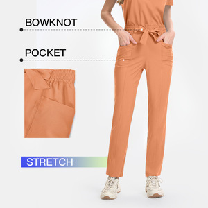 เครื่องแบบการพยาบาล oM/odm ชุดสครับ2ชิ้นคอวีสีล้วนสวมใส่สบายสำหรับคลินิกโรงพยาบาลในฤดูร้อน - Product Image 4