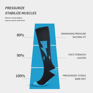 Chaussettes de compression pour la course à pied et l'entraînement, séchage rapide, en nylon élastique, pour jeunes (18-40 ans), color block, sport et fitness - Product Image 1