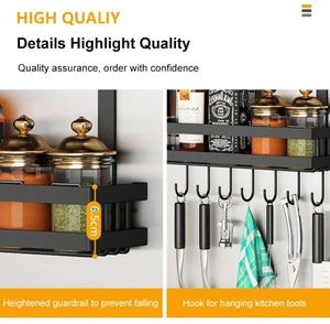 3-<b>Basket</b> Magnetic Carbon Steel Folding Spice Rack with Hook <b>for</b> Wall Mounted Fridge Organizer - Product Image 5