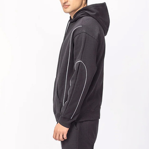 <b>Low</b> MOQ Customized Color Winter Casual Solid Hooded Elastic Waist Side Pockets High Quality Men Fleece Tracksuit New Arrivals - Product Image 3