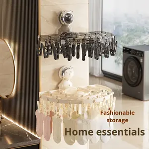 Séchoir à chaussettes en plastique pliable à ventouse murale pour intérieur/extérieur pour <span class=keywords><strong>baie</strong></span> <span class=keywords><strong>vitrée</strong></span> Salle de bain Maison Balcon - Product Image 2