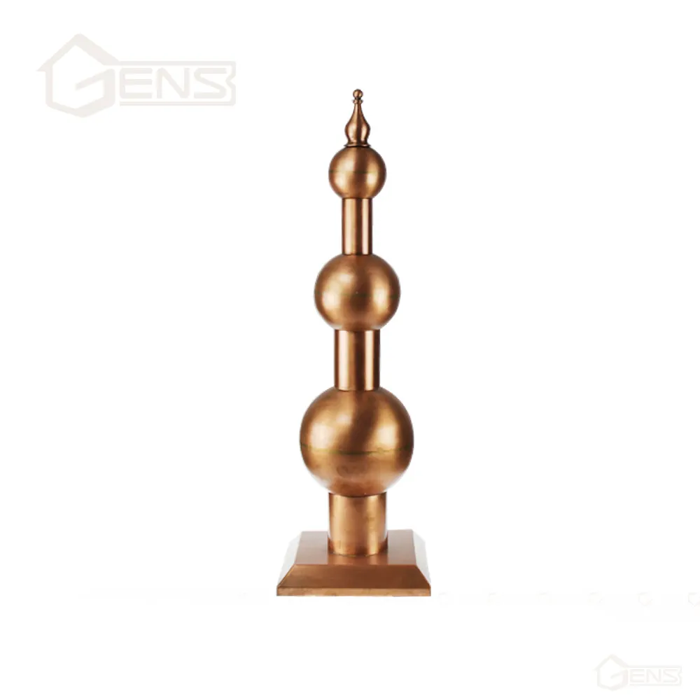 Gens special round polished copper finial finial copper pinnacle customize color top quality best selling in 2023