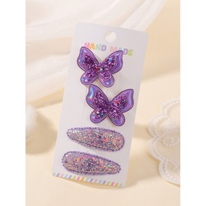 Ensemble d'accessoires pour cheveux pour enfants, avec pinces à cheveux papillon en relief, en tissu coloré, à paillettes de cristal et à motifs de dessins animés - Product Image 3