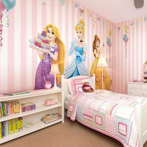 Autocollants muraux 3D Décoration de la maison Chambre d'enfants <span class=keywords><strong>Papier</strong></span> <span class=keywords><strong>peint</strong></span> à motifs de personnages de dessins animés, Style princesse pastel, Produit 100% personnalisé - Product Image 1