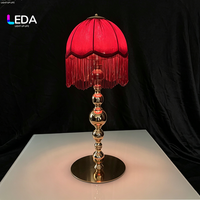 Lampe de table LEDA de luxe, style rétro européen, avec franges, rechargeable, en métal doré, pour décoration de mariage, centre de table