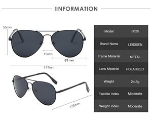 Vintage Big <span class=keywords><strong>Pilot</strong></span> Sonnenbrille Benutzer definiertes Logo Hochwertige polarisierte UV400 Schutz Metallrahmen Feder scharniere Aviation Sonnenbrille - Product Image 5