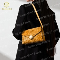 Cuir synthétique PU grain crocodile/alligator brillant effet miroir de luxe pour sacs fourre-tout pour femme, étuis de téléphone et artisanat