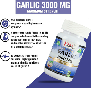 Bağışıklık sistemi desteği için Premium sarımsak 3000mg maksimum güç kardiyovasküler sağlık ve antioksidan koruma takviyesi - Product Image 4