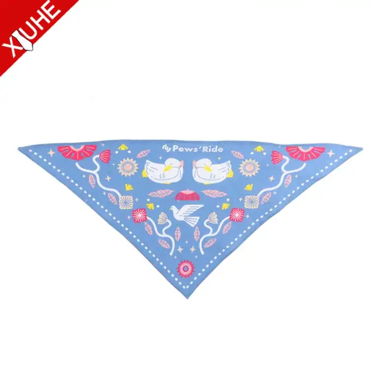 Sciarpa personalizzata Bandana blu cielo con motivo animale sciarpe stampate in cotone personalizzate da donna