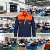 Veste de travail orange marine haute visibilité avec logo personnalisé, manches longues, coton et polyester, uniforme de travail de sécurité, OEM ODM Factory