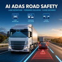 Caméra de tableau de bord 4G AI à double objectif avec GPS, WiFi, ADAS, DMS, BSD, vision nocturne, étanche, pour camions, bus, véhicules commerciaux, surveillance en direct