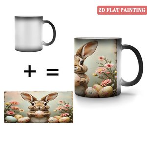 Tasse magique sensible à la chaleur 11oz en céramique noire givrée pour boissons chaudes - Product Image 4