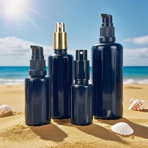 Wholesale Black Violet Glass <b>Bottle</b> with Bamboo Wood <b>Dropper</b> Cap 30ml 60ml 100ml Silk Screen UV-protective Essential Oil <b>Bottle</b> - Product Image 2