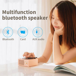 Mini Retro Vinyl Record Shaped <b>Wireless</b> <b>Speaker</b> Rotary Knob Control TF AUX Multi Play Desktop Decor Subwoofer - Product Image 5