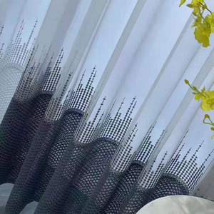 Voilages de fenêtre prêts à l'emploi brodés minimalistes Rideaux transparents de style gratte-ciel Rideaux de fenêtre en baie Voilages de fenêtre prêts à l'emploi - Product Image 1