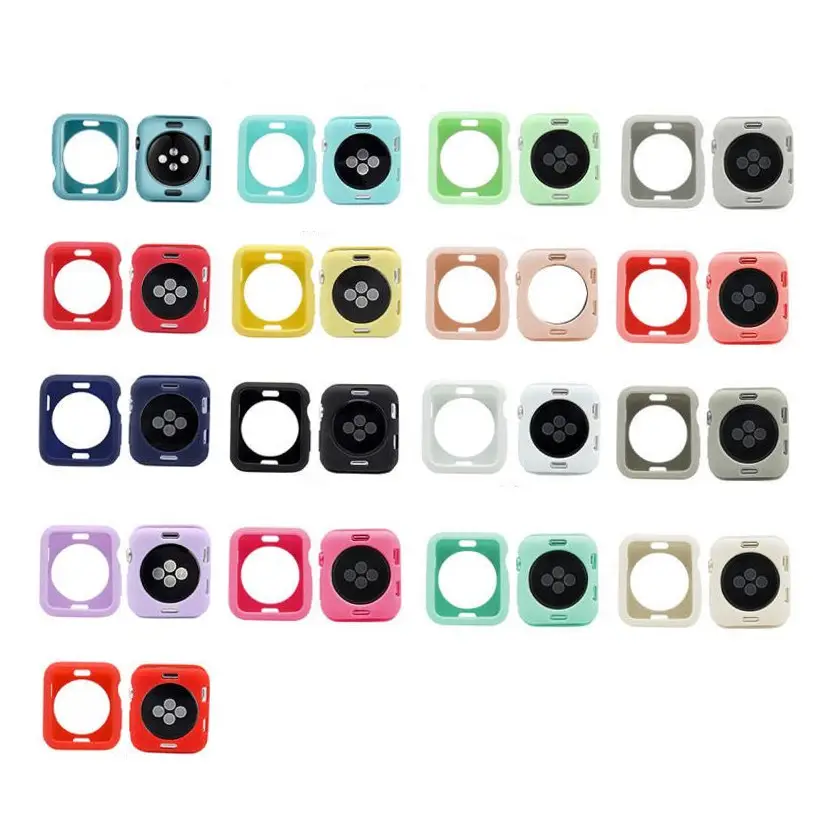 17 Colors Colourful Cover for Apple Watch Series 8 1 2 3 4 5 6 7 Soft TPU Case for Iwatch 38/40/42/44/41/45 mm Protector Bumper