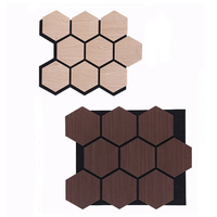 Panneaux acoustiques hexagonaux 3D en placage de bois MDF + fibre de polyester, isolation phonique, ignifuges, écologiques, pour usage hôtelier