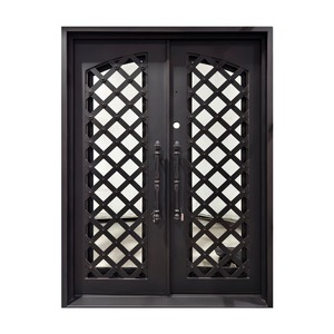 Intérieur en acier Dernier Double arc forgé Fer Design Porte <span class=keywords><strong>Photo</strong></span> Villa Porte d'entrée pour la <span class=keywords><strong>maison</strong></span> Entrée principale Maisons Modèle - Product Image 4