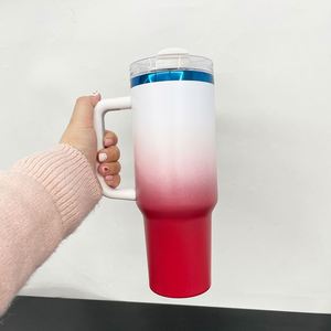 New Arrival <b>40oz</b> Ombre Color Blue Plated Adventure Mug <b>with</b> <b>Handle</b> 40 oz Powder Coated Travel Coffee Beer <b>Tumbler</b> Cup for Vinyl - Product Image 4