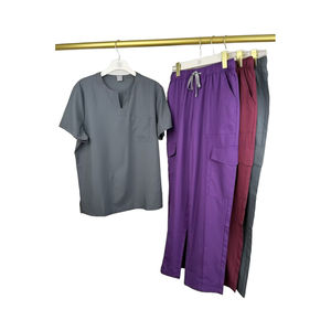 Uniforme Médico, Conjuntos de Uniformes de Enfermería para <span class=keywords><strong>Hospital</strong></span>, Traje Deportivo, Venta al por Mayor, Color Verde Azulado, Logotipo Personalizado, Talla XL, Uniformes Médicos Modernos y Elásticos, Verde Asfalto - Product Image 3