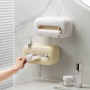 Porta Servilletas de Mesa Proins al por Mayor, Soporte de Pared sin Perforaciones, Caja de Pañuelos de Plástico Impermeable para Baño - Product Image 1