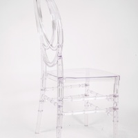 Chaise empilable transparente en résine pour jardin, événements commerciaux, location de fêtes, avec dossier Infinity