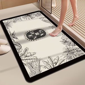 Absorbent Grey <strong>Floral</strong> Kitchen Custom Print Animals Color Cashmere 3 Pcs <strong>Bathroom</strong> <strong>Rug</strong> Rubber Bath Mat Bath <strong>Rug</strong> - Product Image 2