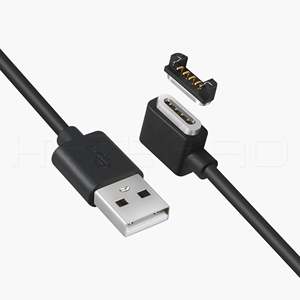 Câble de charge et de données magnétique USB à 4 broches coudé sur le côté M501B personnalisé pour les appareils connectés intelligents, les dispositifs médicaux IoT et les appareils électroniques compacts - Product Image 1