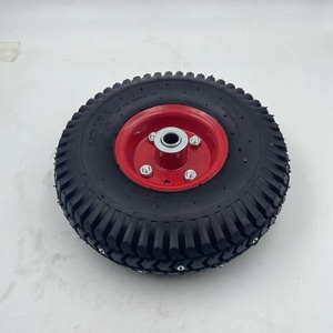 हॉट सेलिंग 4.10/3.50-4 पू पहिए वाले नए फ्लैट-मुक्त पेशेवर निर्माण व्हीलबाररो व्हील रबर नायलॉन - Product Image 5