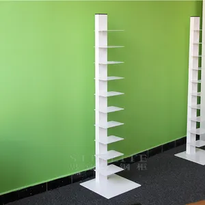 Estantería Vertical de columna vertebral, 11 estantes, torre de libros