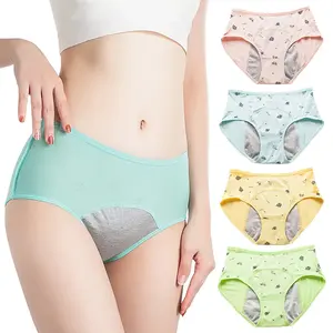 Jolie Culotte menstruelle à imprimé de dessin animé pour adolescente, sous-vêtement menstruel étanche pour fille