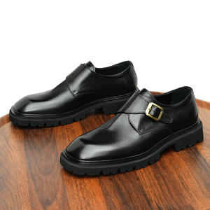 Chaussures habillées noires pour hommes en cuir véritable, design élégant et moderne, bout pointu. - Product Image 2