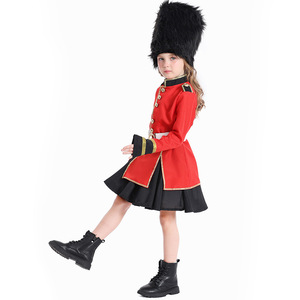 Kostum Penjaga Kerajaan Inggris untuk Anak Perempuan, Pakaian Mewah Penjaga Ratu dengan Topi Kulit Beruang, Kostum Pesta Halloween Karnaval Cosplay - Product Image 2
