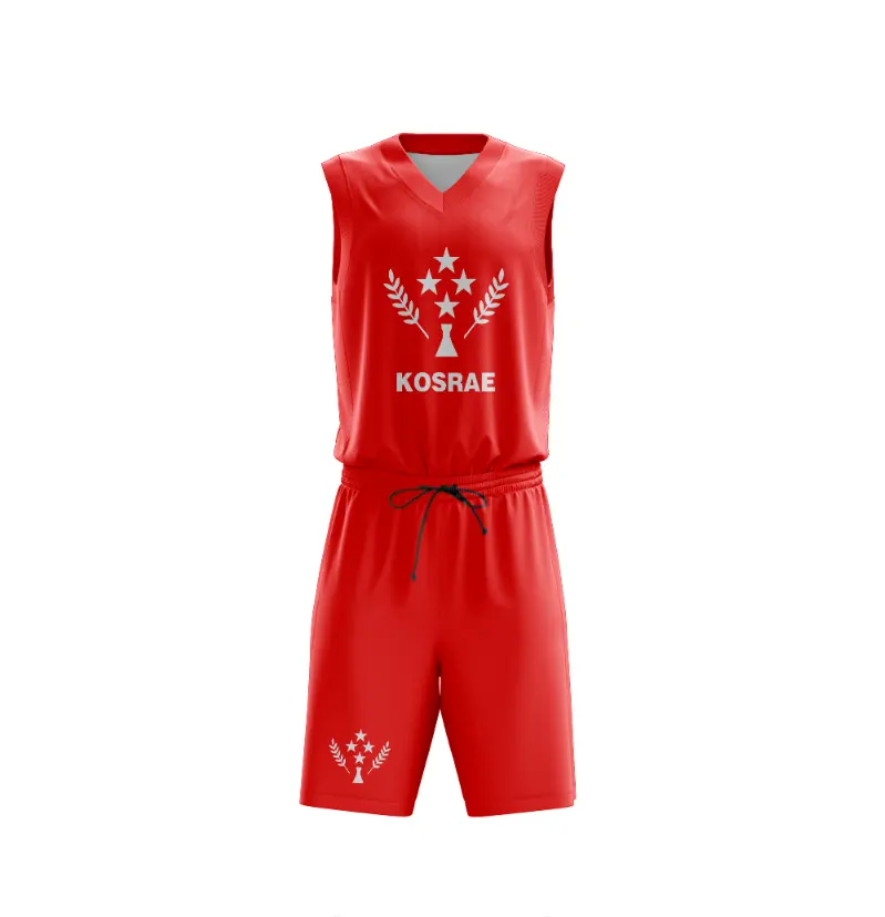 3D Thăng Hoa Tùy Chỉnh Khô Nhanh Trống Đồng Phục Bóng Rổ Reversible Bóng Rổ Jersey Micronesia Kosrae Bóng Rổ Đồng Phục