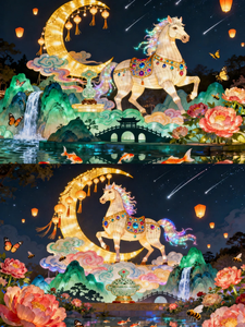 โคมไฟรูปม้า LED ผ้าตกแต่งเทศกาลโคมไฟจีน วันขอบคุณพระเจ้า ดิวาลี วันรับปริญญา กันน้ำ ใช้กลางแจ้ง ตกแต่งเหมือนจริง - Product Image 2