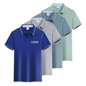 เสื้อโปโลราคาแข่งขัน ไม่หดตัว ผลิตจากผ้าฝ้ายยาว 55% สำหรับผู้ชาย สกรีนโลโก้ได้ ระบายอากาศ แห้งเร็ว เหมาะสำหรับธุรกิจ ลำลอง และกอล์ฟ - Product Image 1