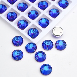 OLeeya Double-Hole TOP Quality Sew on Rhinestones Pressure Top <b>Hat</b> Ornaments Flat Bottom Clothing Accessories Rhinestones - Product Image 2