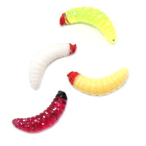 Customs queue courte souple asticot grub leurre ver silicone appâts de pêche leurre 100pcs <span class=keywords><strong>2</strong></span>.4cm 0.5g asticot Grub souple leurre appâts vers Glo - Product Image 1