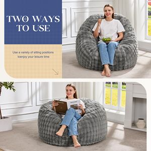 Indoor Supportive Large Rabbit Fur Oversized <strong>Jumbo</strong> Xl <strong>Bean</strong> <strong>Bag</strong> Soft Lazy Sofa Chair Fuzzy Xxl Pattern Custom Beanbag for Adult - Product Image 2
