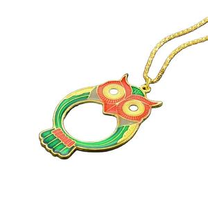 Collier <span class=keywords><strong>Loupe</strong></span> Vintage avec Pendentif Hibou en Émail, Lentille Acrylique à Haute Transmittance, Mini <span class=keywords><strong>Loupe</strong></span> de Lecture Portable en Métal pour <span class=keywords><strong>Femme</strong></span> - Product Image 2