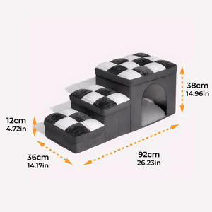 Scala per Animali Domestici a 3 Gradini Multiuso con Rivestimento Lavabile Antiscivolo in Peluche, Rampa per Cani da Interno - Product Image 4