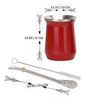 Vaso de Té Argentino de Acero Inoxidable al por Mayor, Set de Mate Aislado con Bombilla y Filtro, Termo para Yerba Mate