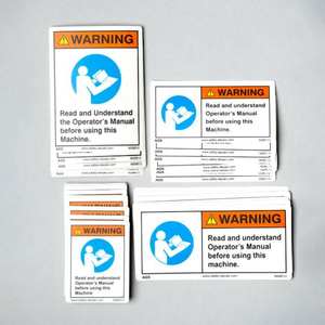 Warning Operators Manual Safety Label Read Before Using Machine for Industrial Equipment and Workplace Protection - Product Image 4