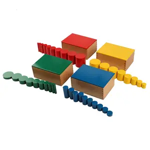 Se007b montessori brinquedos sensorial, bebê, crianças, brinquedos educativos de madeira, aprendizagem da cor, brinquedo, caixa de cilindro de madeira para educação infantil