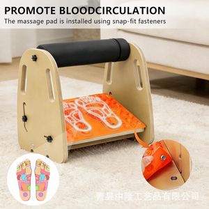Reposapiés ajustable de madera, reposapiés para debajo del escritorio, cojín de masaje para pies, estirador de pantorrillas, reposapiés para debajo del escritorio - Product Image 2
