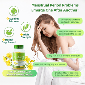 Migliore qualità puro olio di enotera Gummies integratori a base di erbe per sostenere l'equilibrio ormonale delle donne e la salute della pelle - Product Image 2