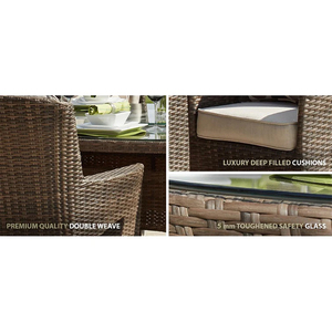 Kustom kualitas tinggi rotan <span class=keywords><strong>8</strong></span> + <span class=keywords><strong>1</strong></span> taman tahan air luar ruangan set mebel teras meja dan kursi - Product Image 5