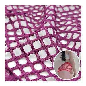 95% Polyester 5% Spandex Stretch Mesh Fabric Big Hole Sexy Women Fishnet Underwear Fabric