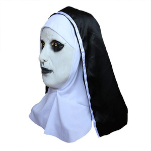 Halloween Scary Nun Mask Party Grimace Prop <span class=keywords><strong>Conjuring</strong></span> 2 Witch Latex Headgear - Product Image 3